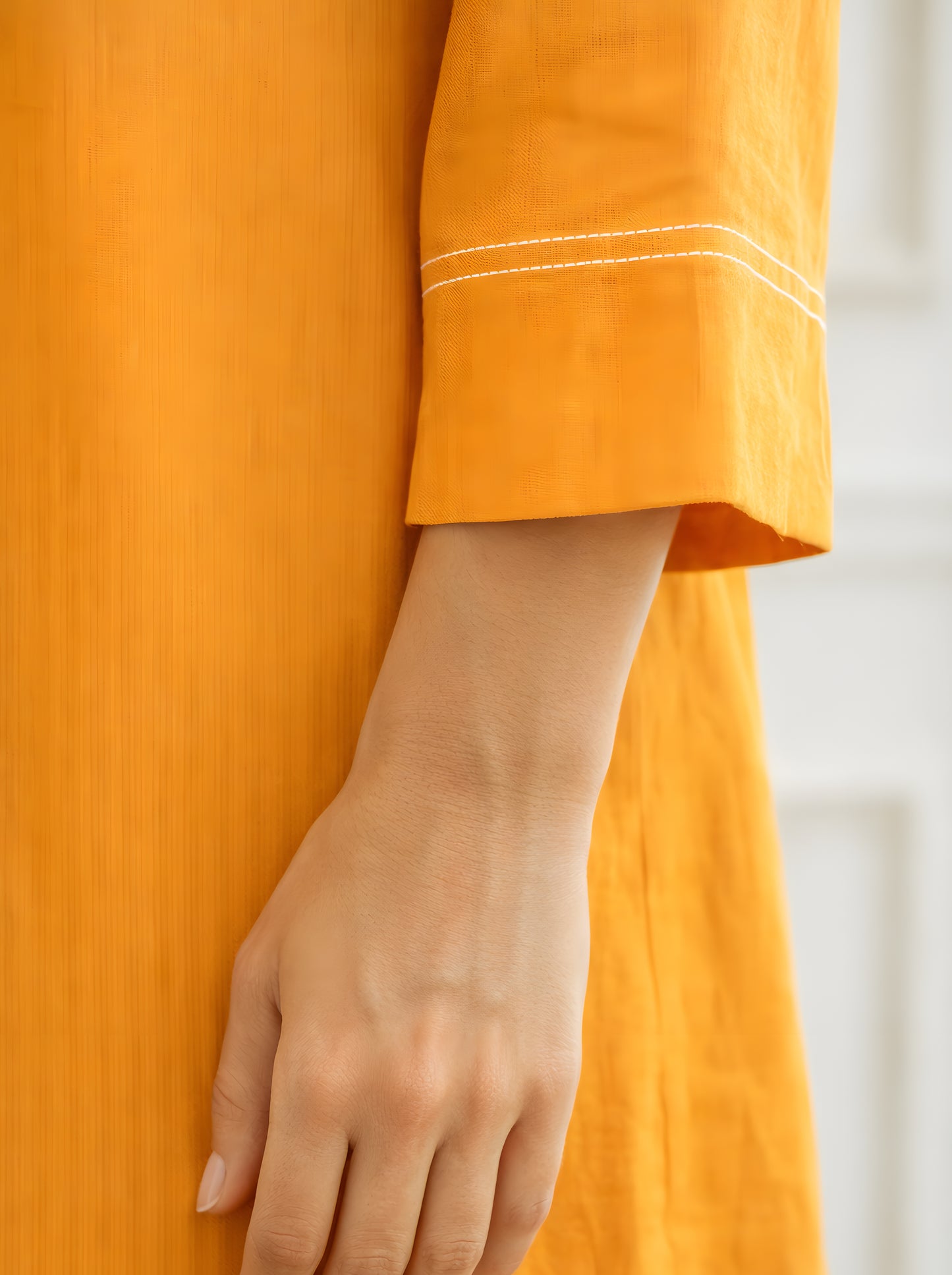 YELLOW STRIGHT TUNIC WITH SIDE SLITS