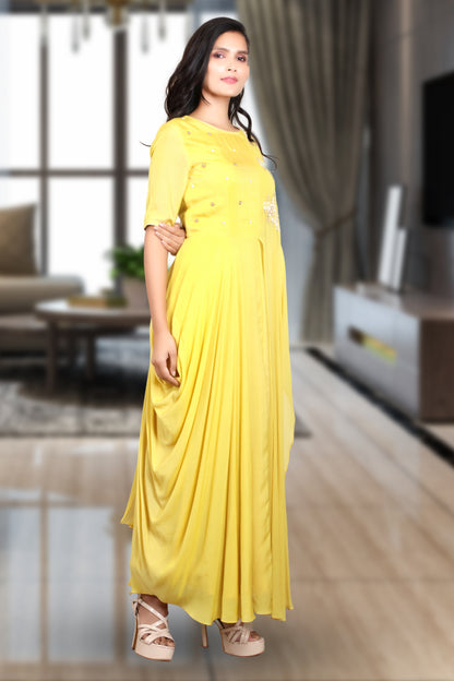 INDOWESTERN COWL DRESS