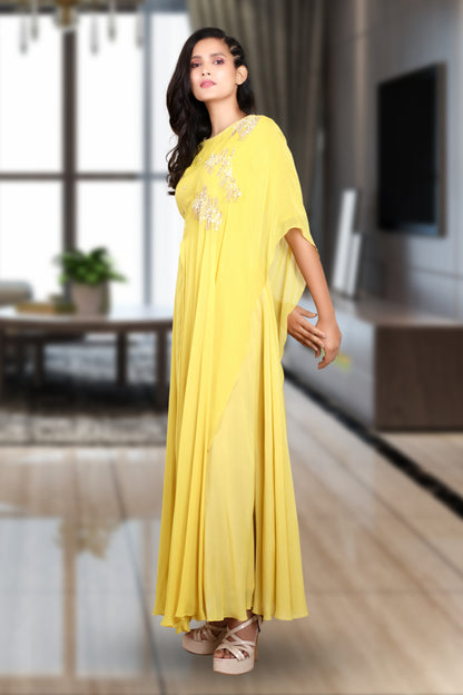 INDOWESTERN COWL DRESS