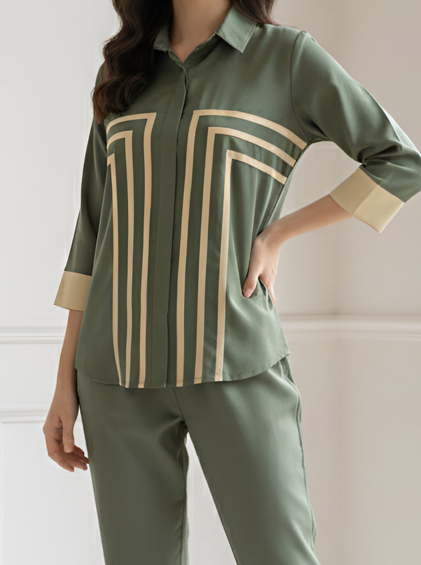 GREEN GRACE POPLIN CORDSET