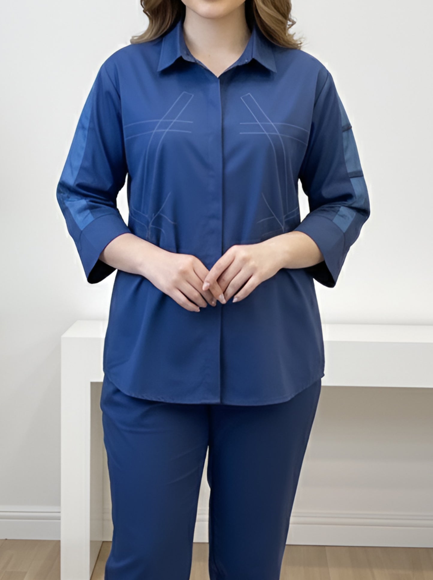 BLUE STYLISH POPLIN CORDSET