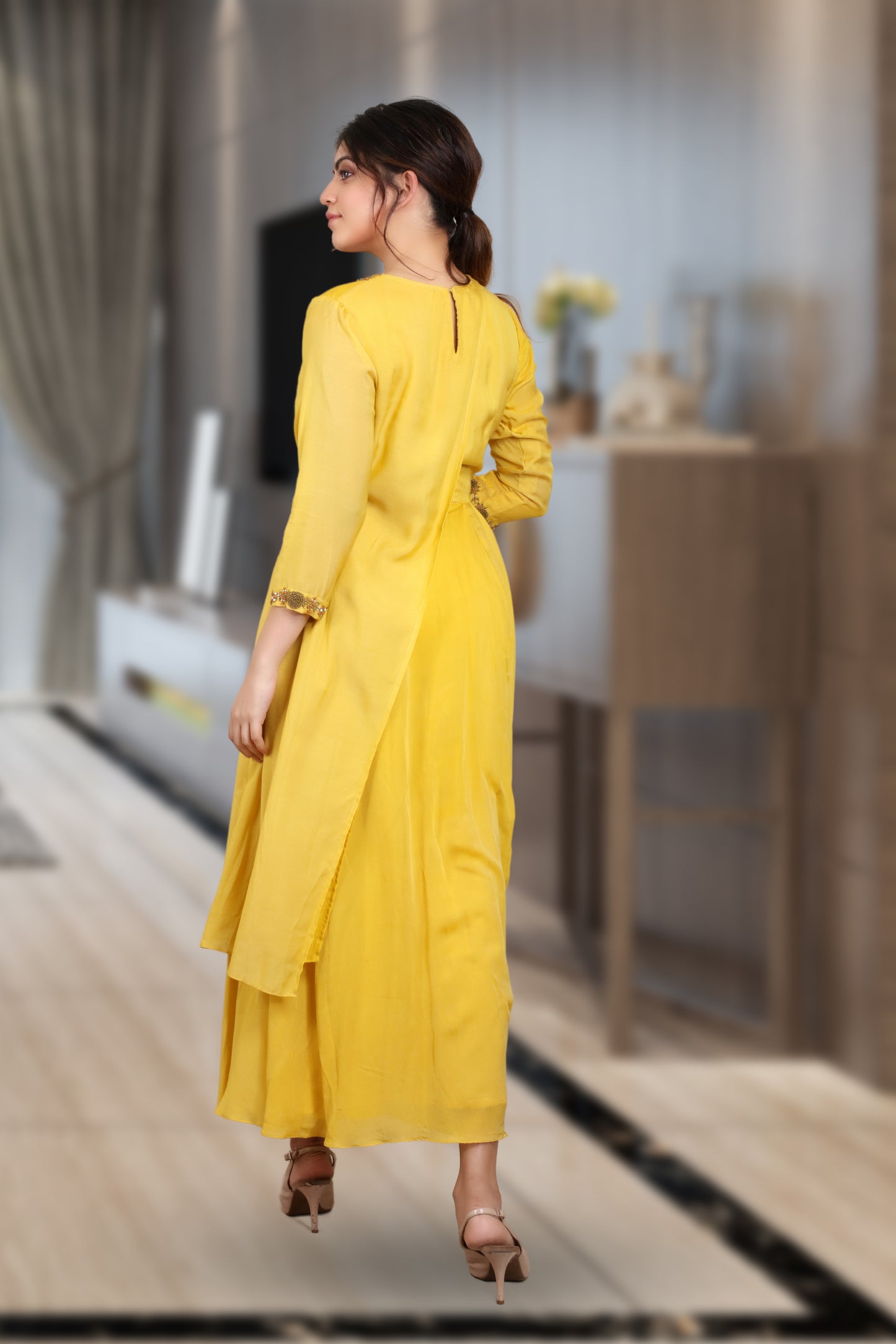 INDOWESTERN COWL DRESS