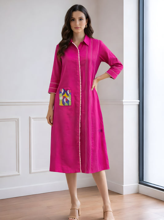PINK ALINE POCKET TUNIC