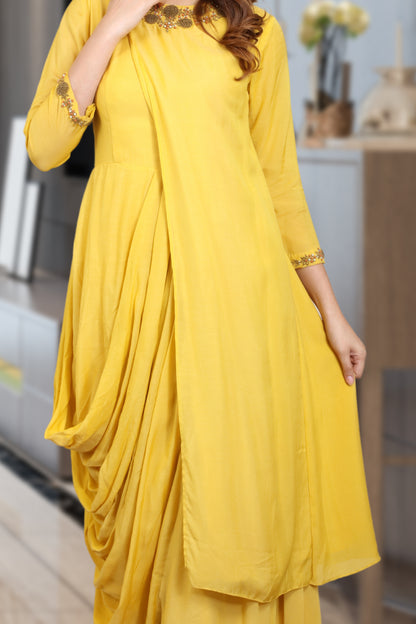 INDOWESTERN COWL DRESS
