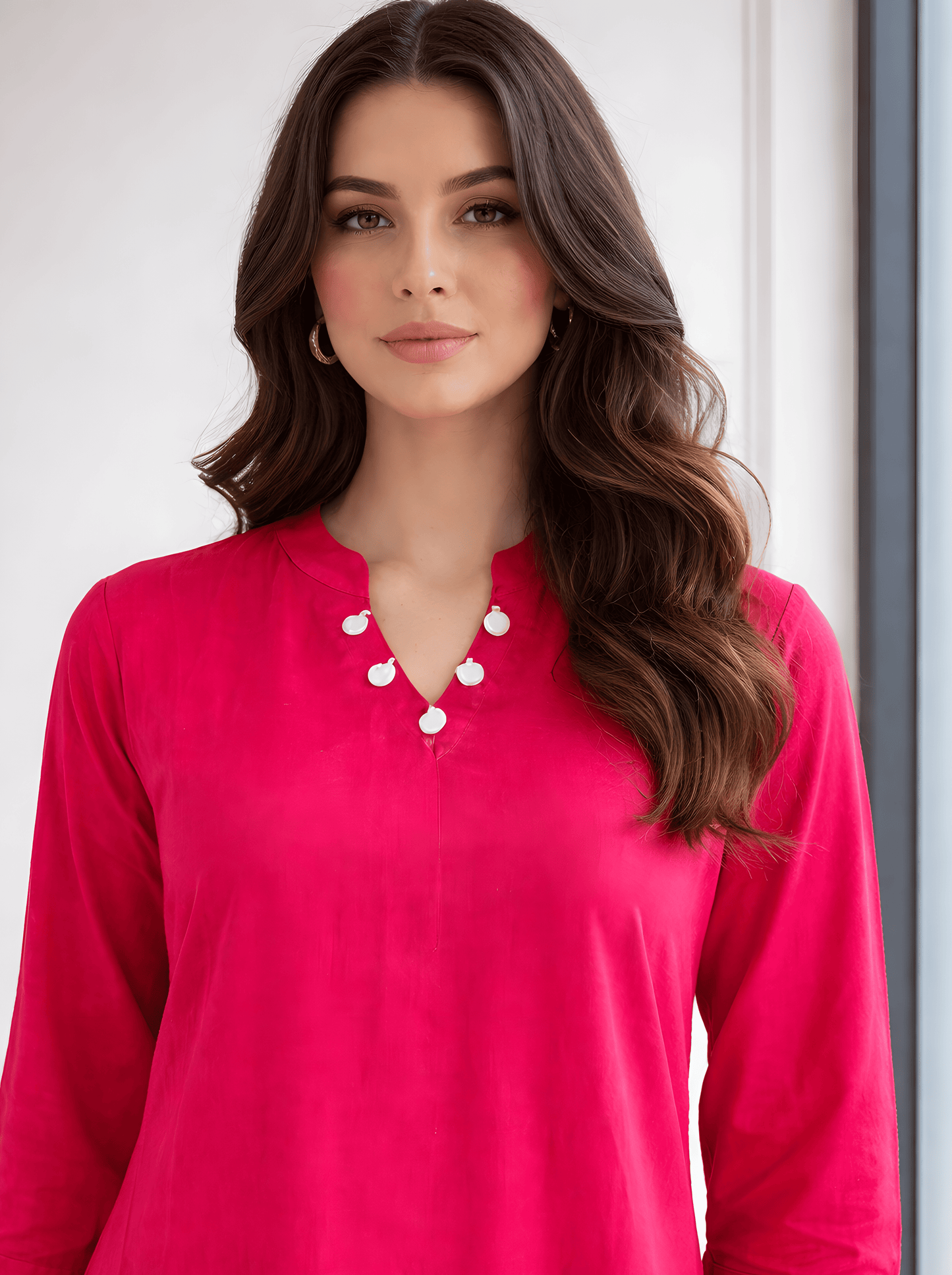 RED SHADED TAILCUT TUNIC