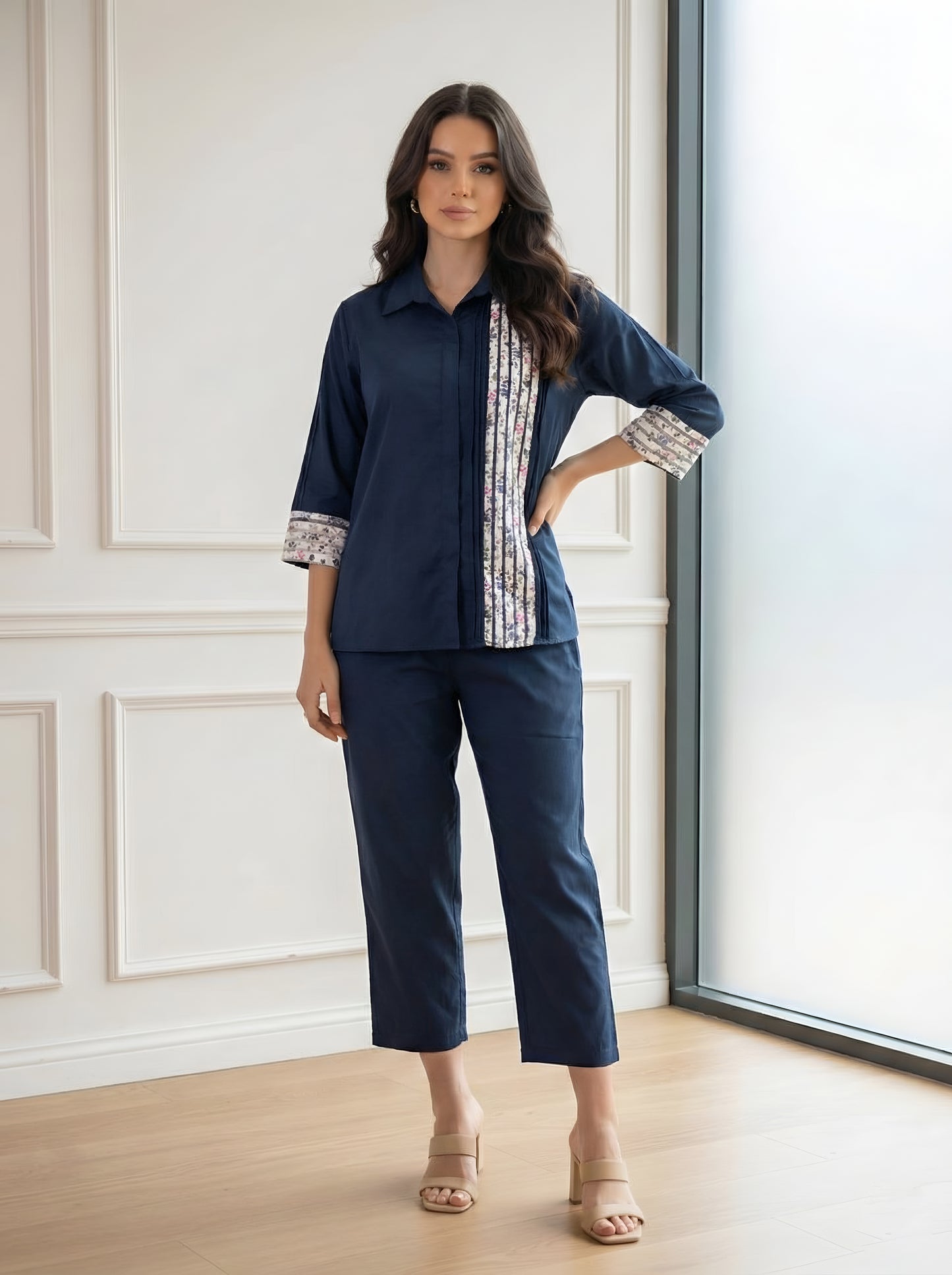 NAVY BLUE PERFECTION POPLIN CORDSET