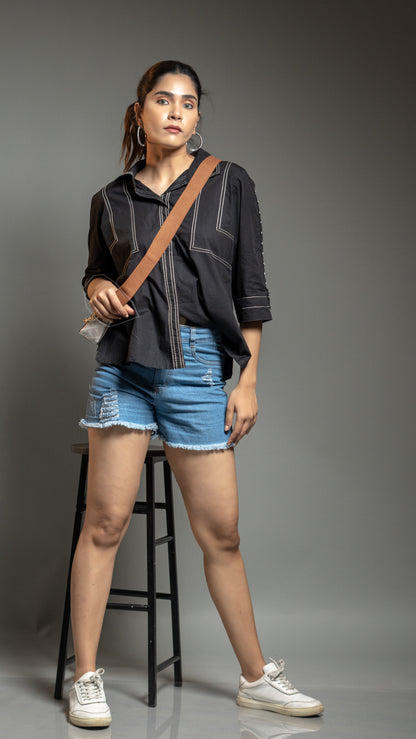 COMFORT FIT BLACK SHIRT
