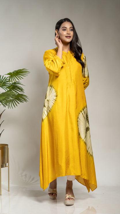 PLACEMENT DYE A LINE TAIL CUT KURTA