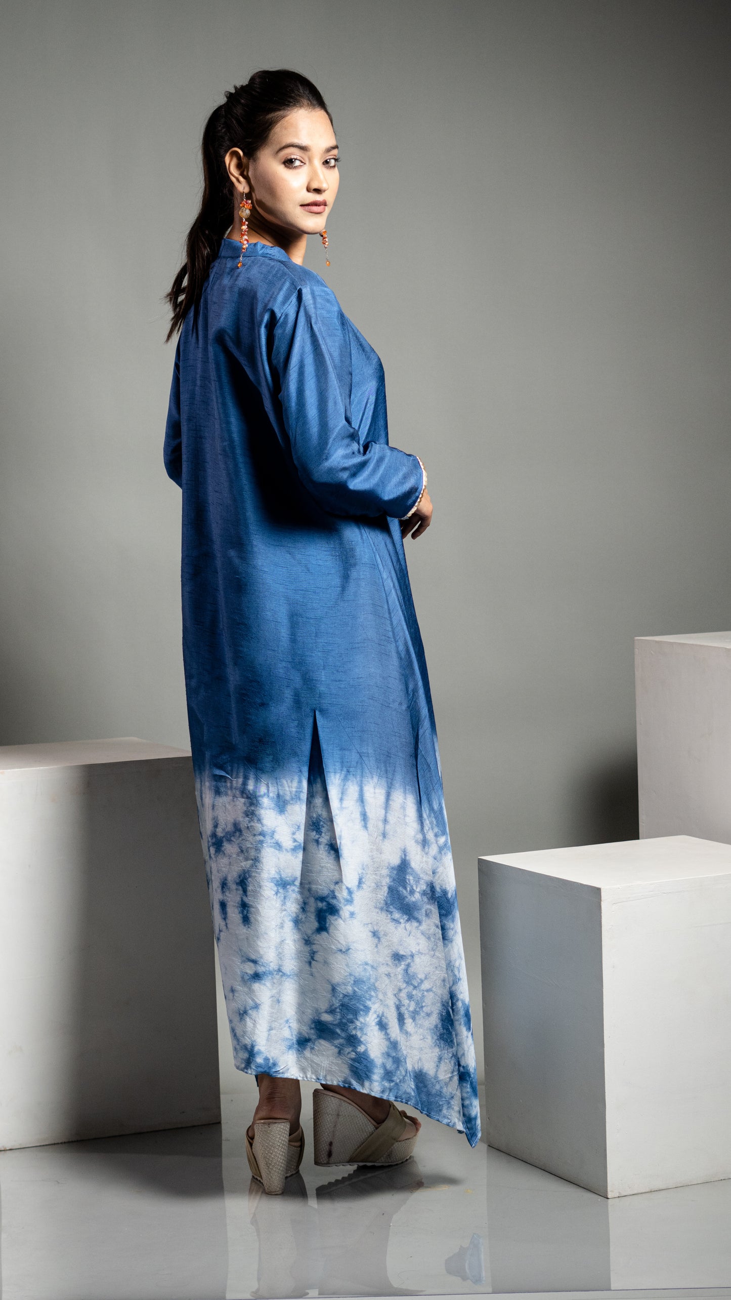 OMBRA BOMB DYE SILK KURTA