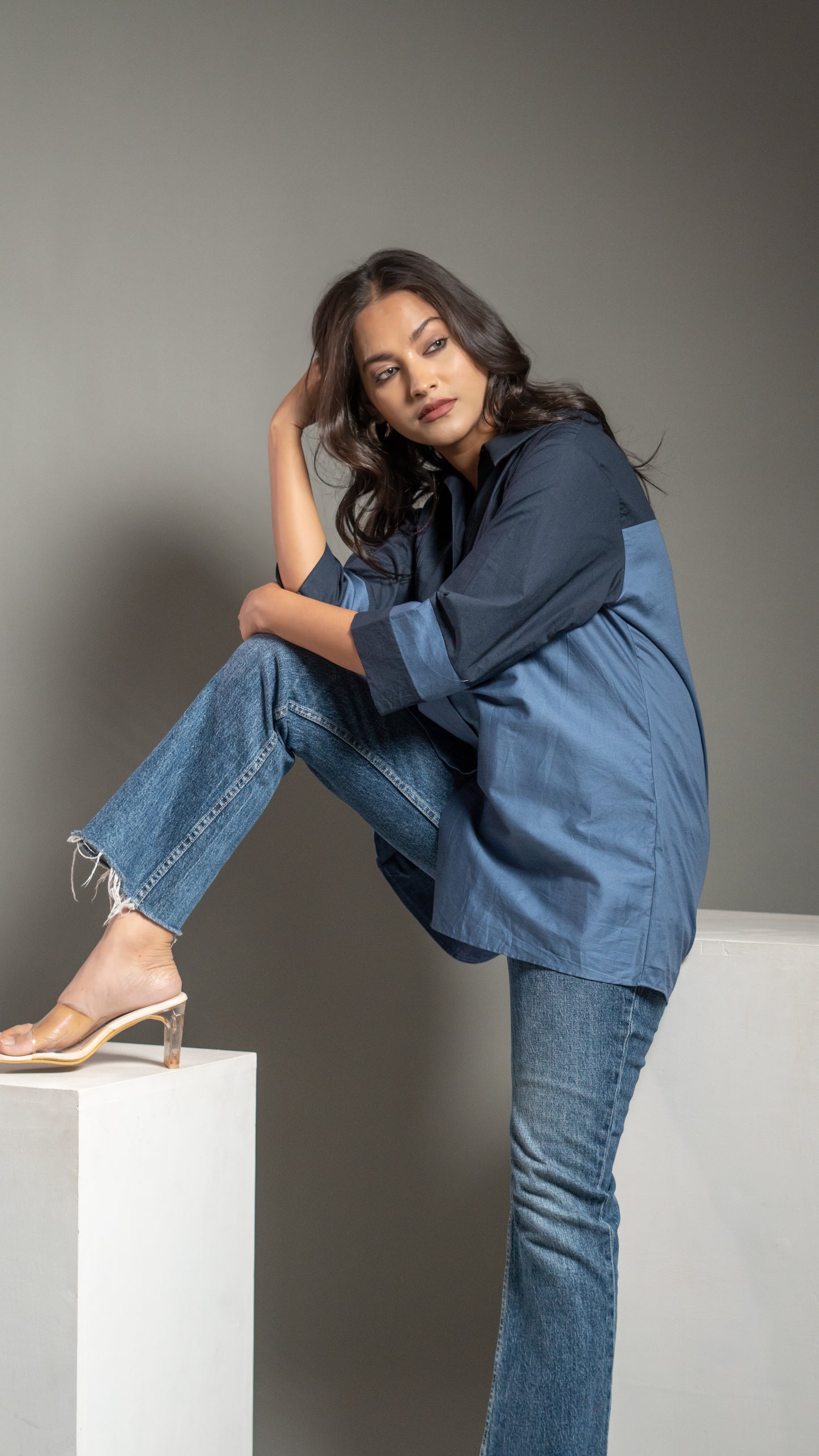 COMFORT FIT COLOUR BLOCKING SHIRT