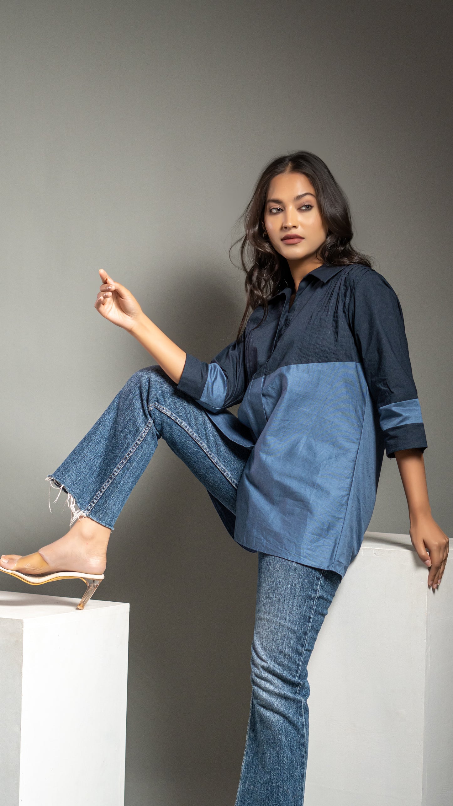 COMFORT FIT COLOUR BLOCKING SHIRT