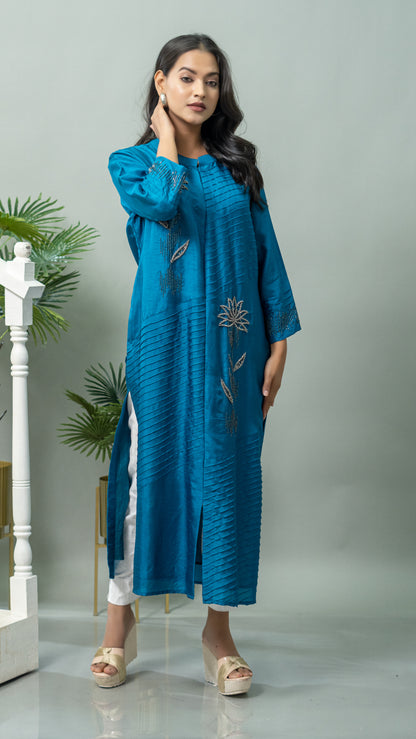 BLUE SLIT KURTA