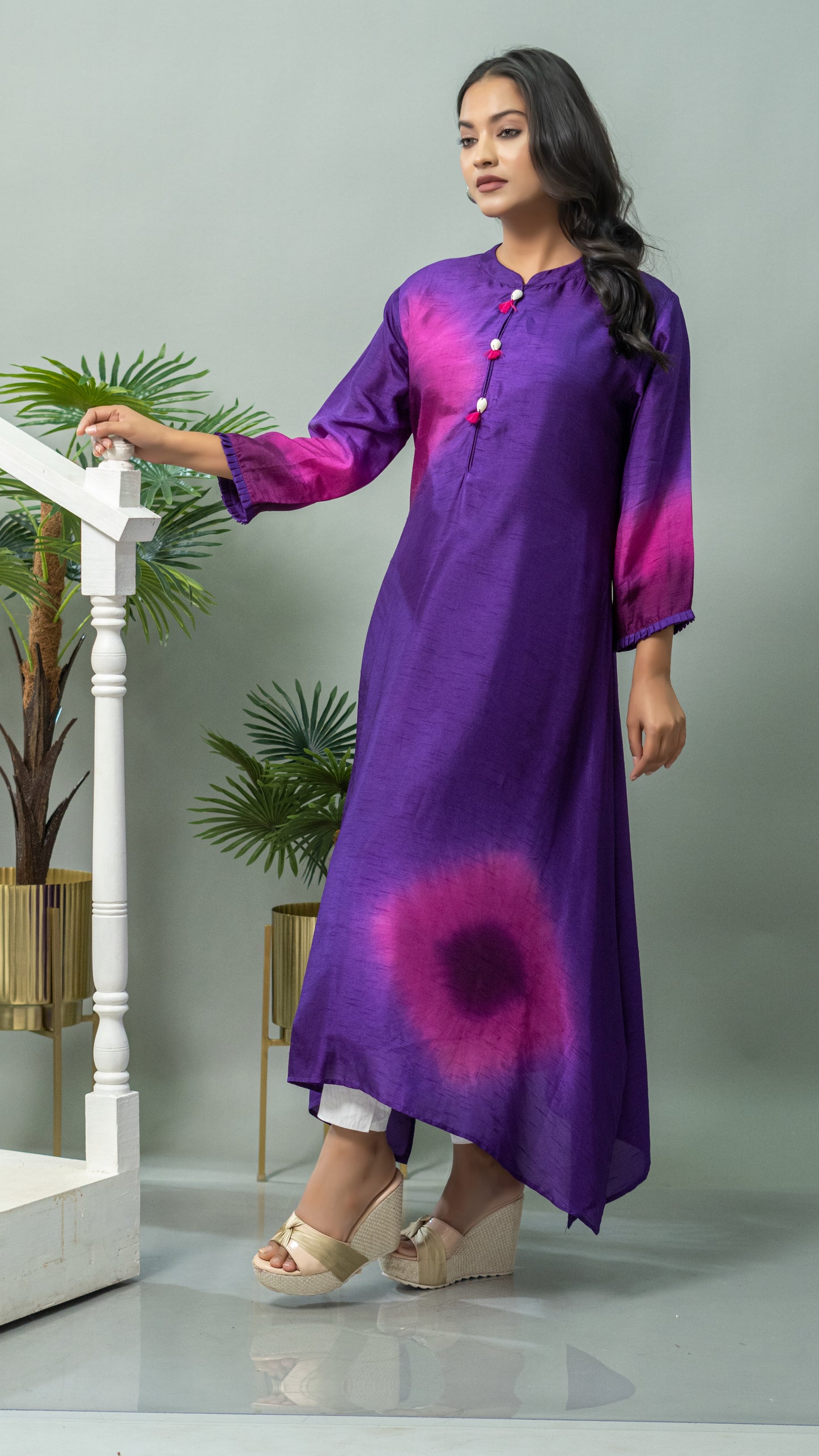 DEEP PURPLE TIE & DYE KURTA