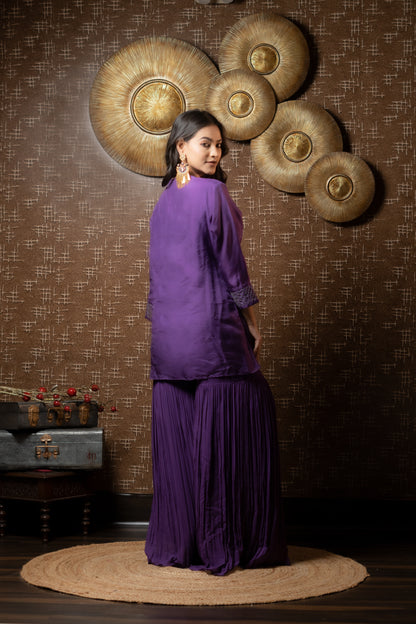 TASSELS SHORT KURTA WITH SHARARA PANTS