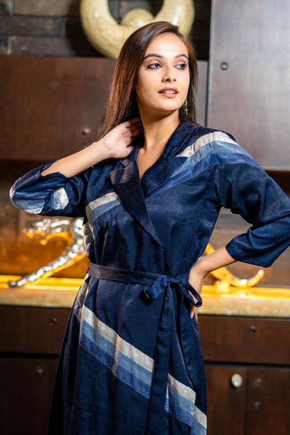 A LINE WESTERN DRESS WITH COLOUR BLOCKING