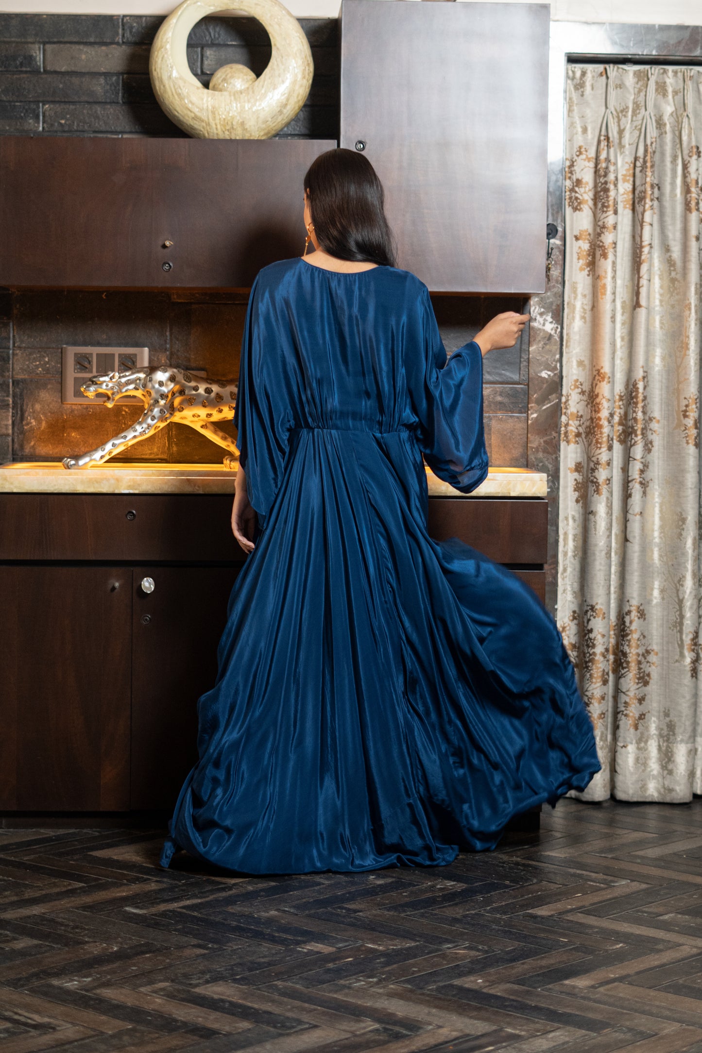 INDOWESTERN LONG DRAPED DRESS