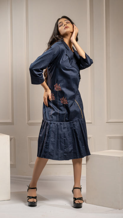 DRESS WITH FLORAL EMBROIDERY