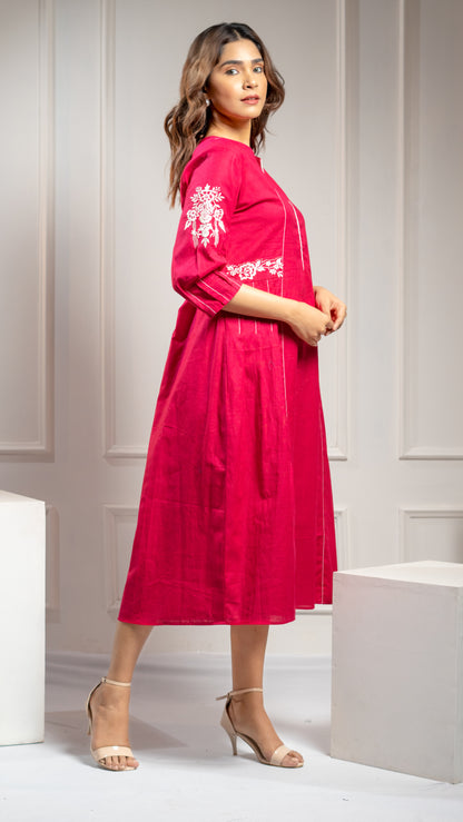 FUCHSIA PINK ONE PIECE DRESS