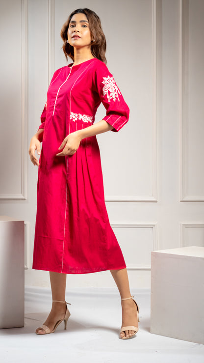 FUCHSIA PINK ONE PIECE DRESS