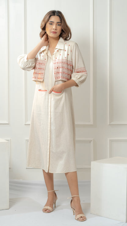 JACKET STYLE COTTON DRESS