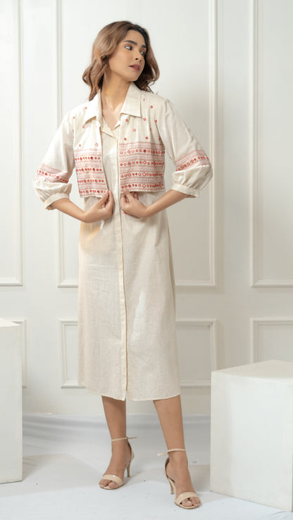 JACKET STYLE COTTON DRESS