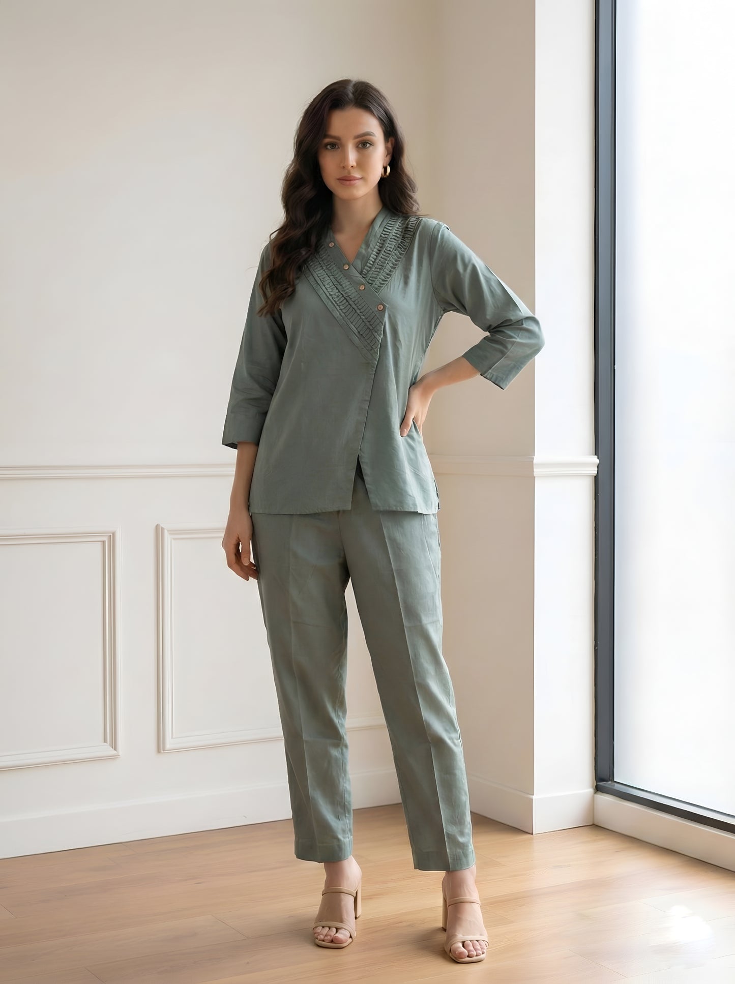 LIGHT GREEN PERFECTION POPLIN CORDET