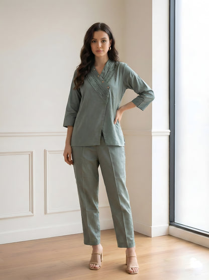 LIGHT GREEN PERFECTION POPLIN CORDET