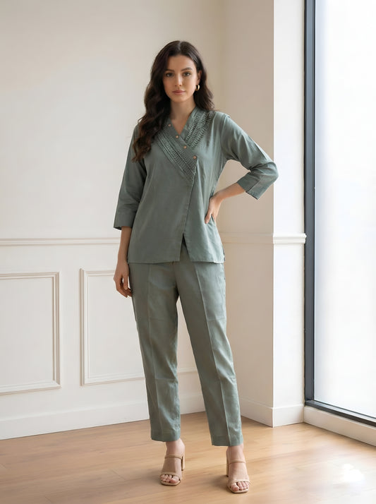LIGHT GREEN PERFECTION POPLIN CORDET