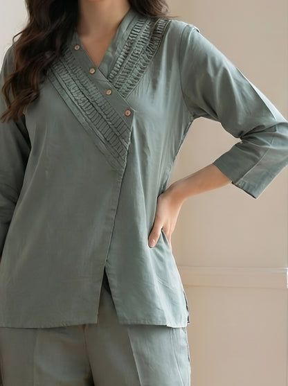 LIGHT GREEN PERFECTION POPLIN CORDET