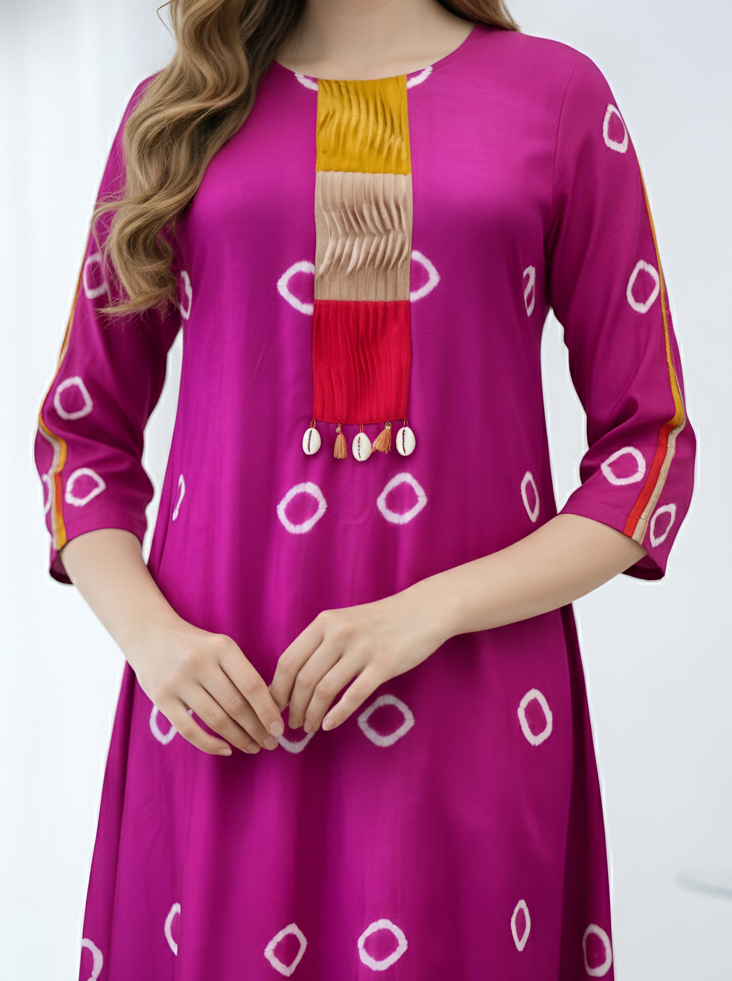 PINK BHANDEJ TUNIC