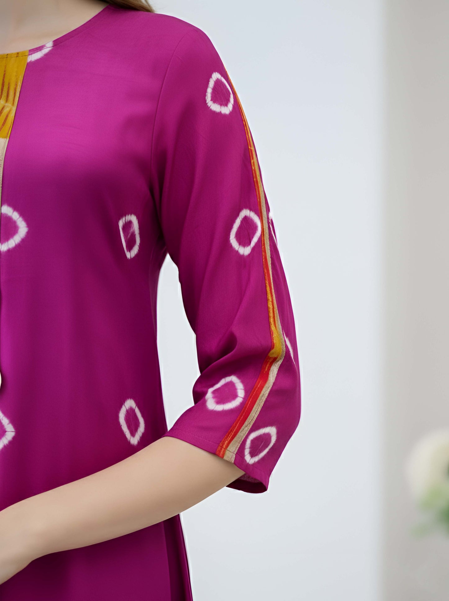 PINK BHANDEJ TUNIC