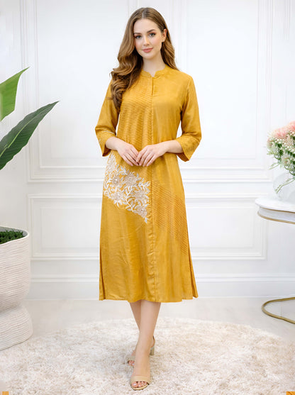 ORANGE STRAIGHT CUT PINTUC TUNIC