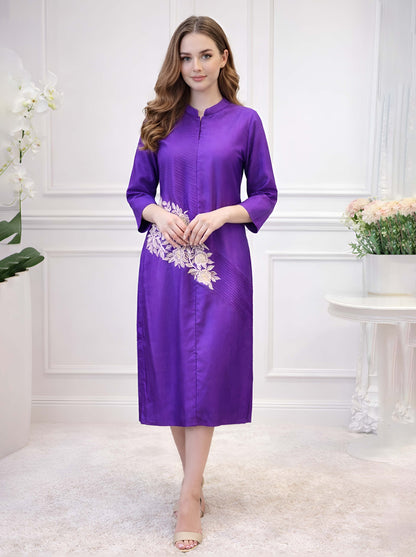 PURPLE STRAIGHT CUT PINTUC TUNIC