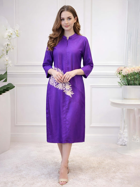 PURPLE STRAIGHT CUT PINTUC TUNIC