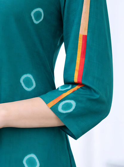 GREEN BHANDEJ TUNIC