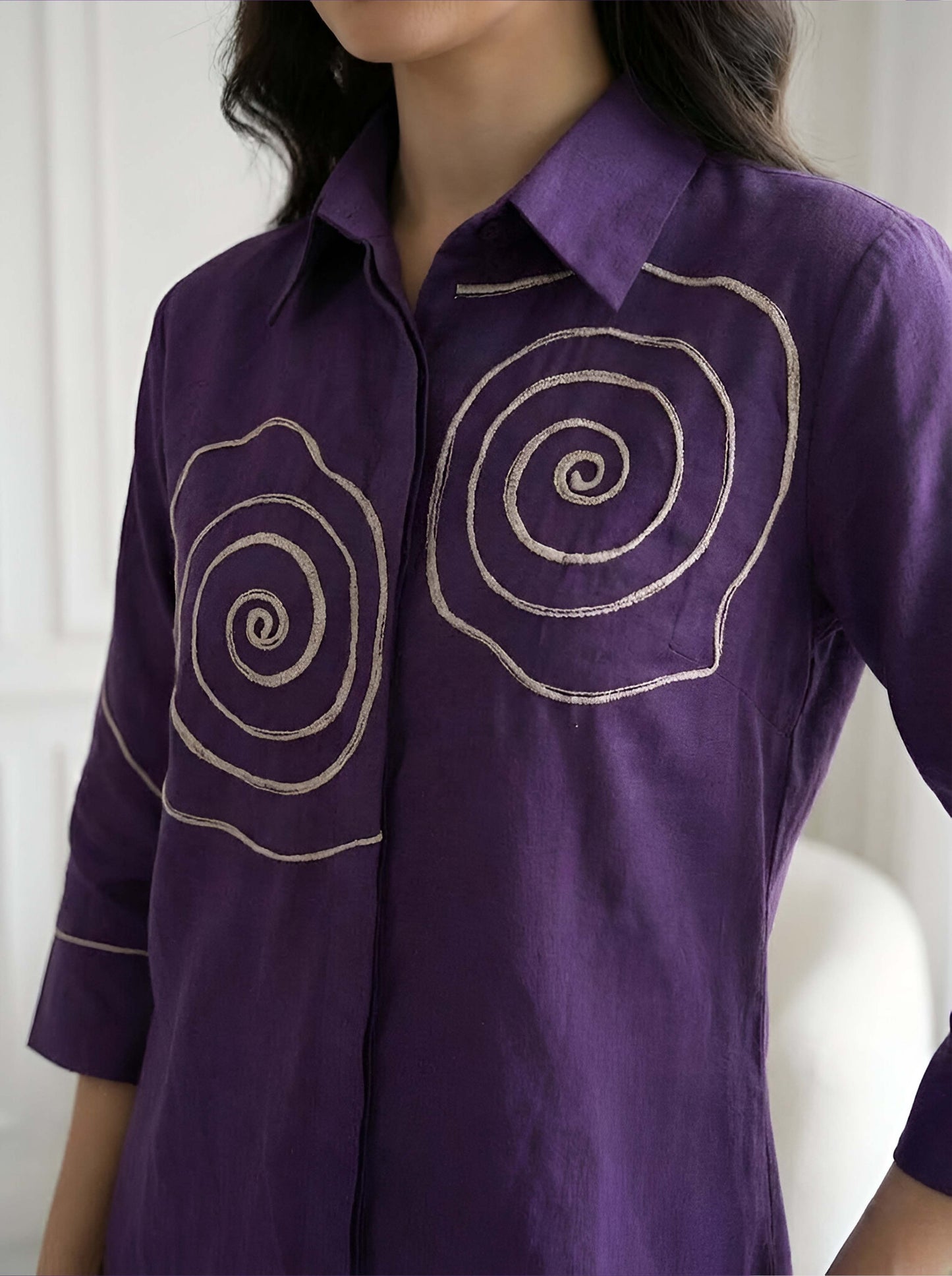 PURPLE SPIRAL POPLIN CORDSET
