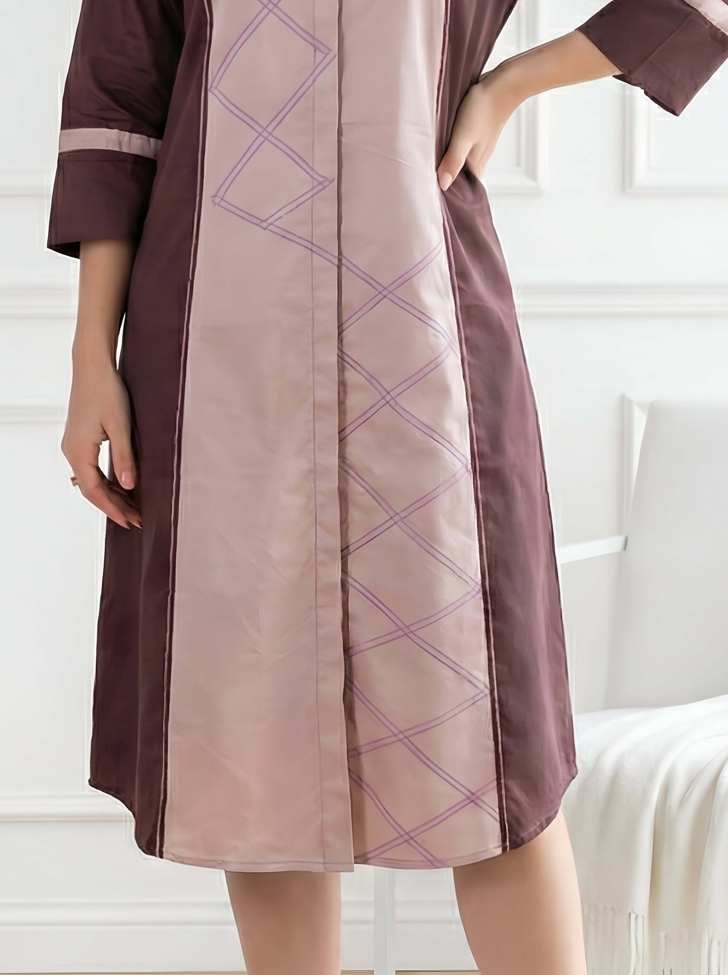 BROWN GRACE POPLIN DRESS