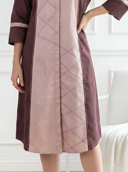 BROWN GRACE POPLIN DRESS