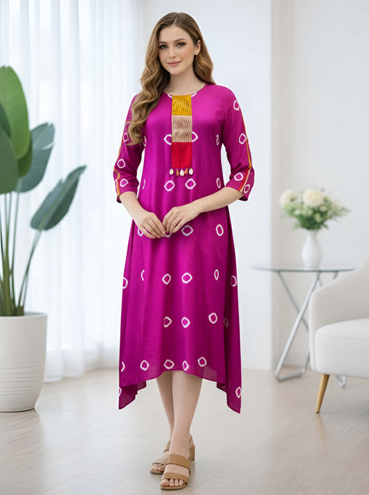 PINK BHANDEJ TUNIC