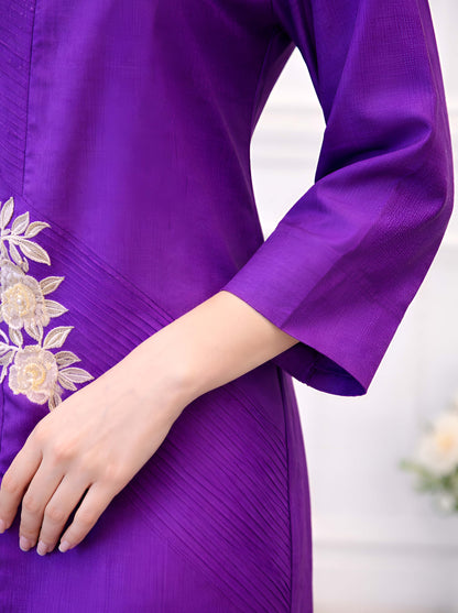 PURPLE STRAIGHT CUT PINTUC TUNIC
