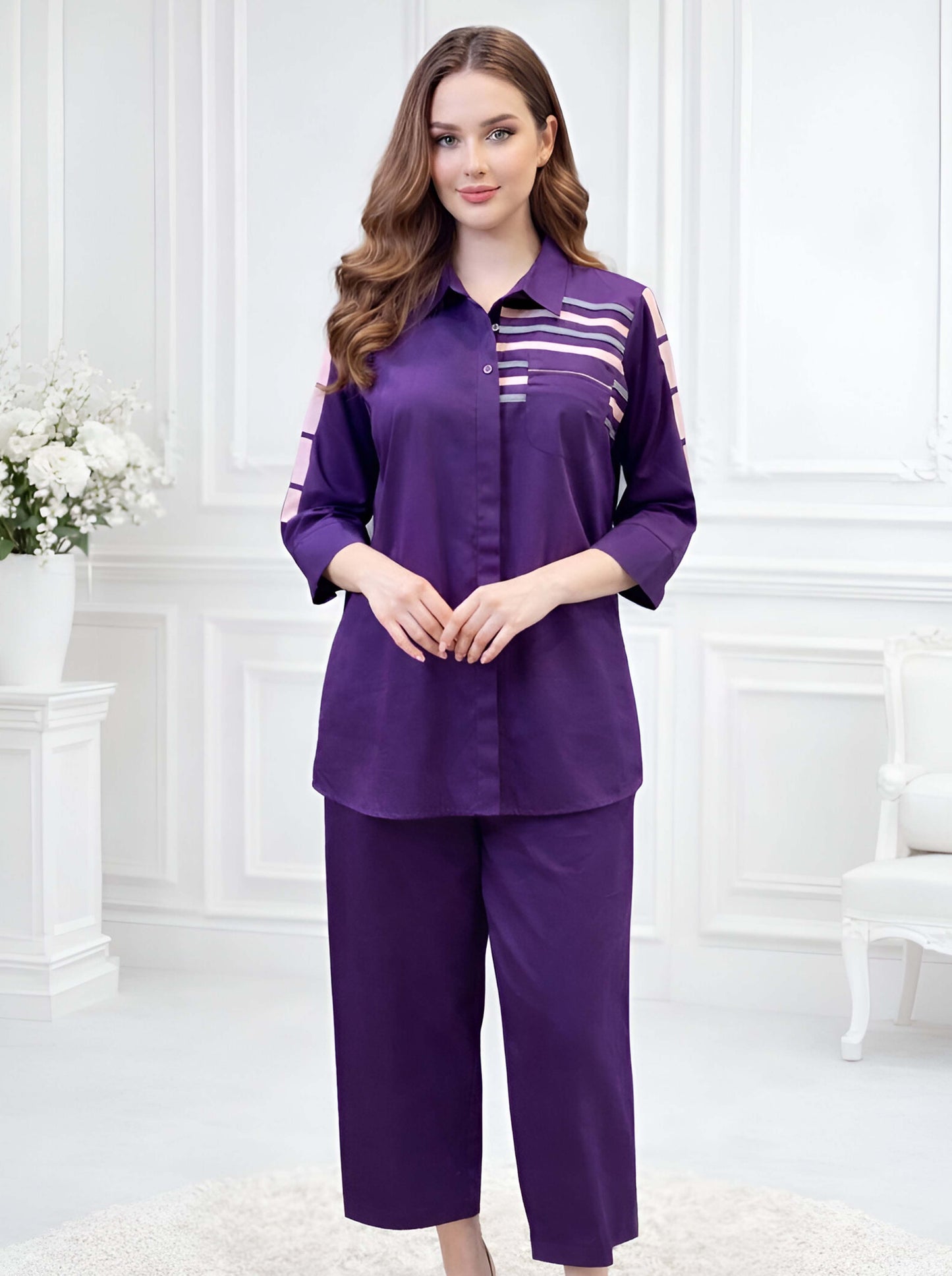 PURPLE GLAMAROUS POPLIN CORDSETS