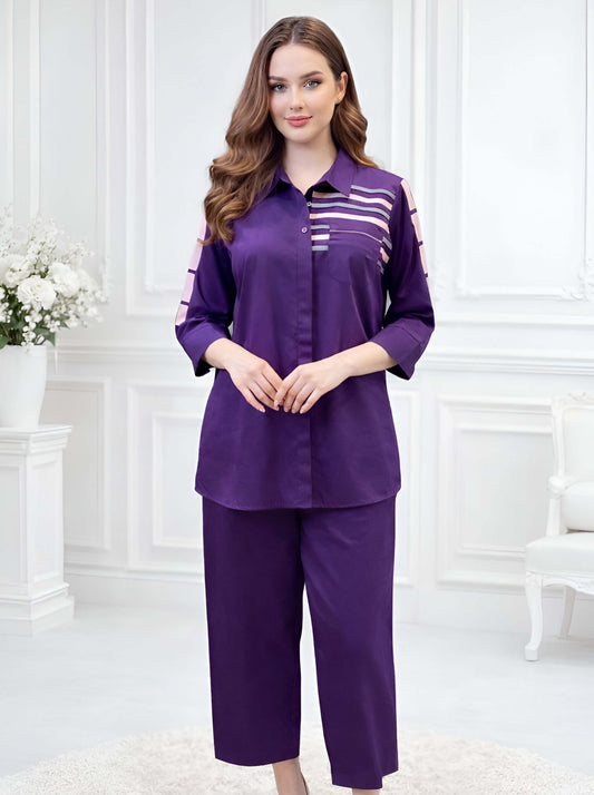 PURPLE GLAMAROUS POPLIN CORDSETS