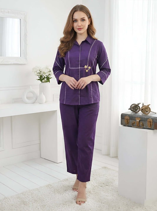 PURPLE MARVELOUS POPLIN CORDSET