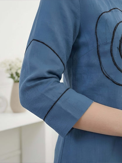 BLUE SPIRAL POPLIN CORDSET