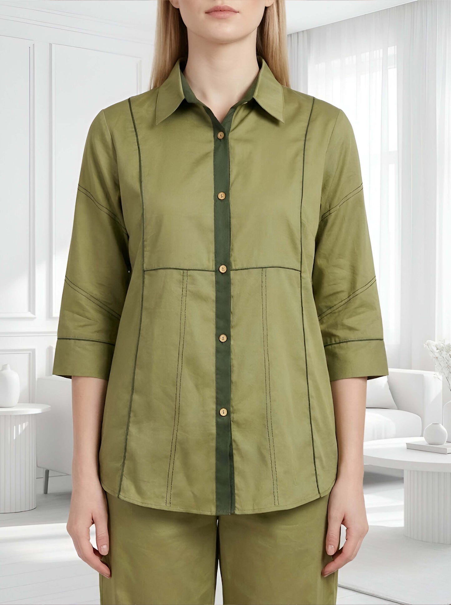 GREEN PERFECTION POPLIN CORDSET