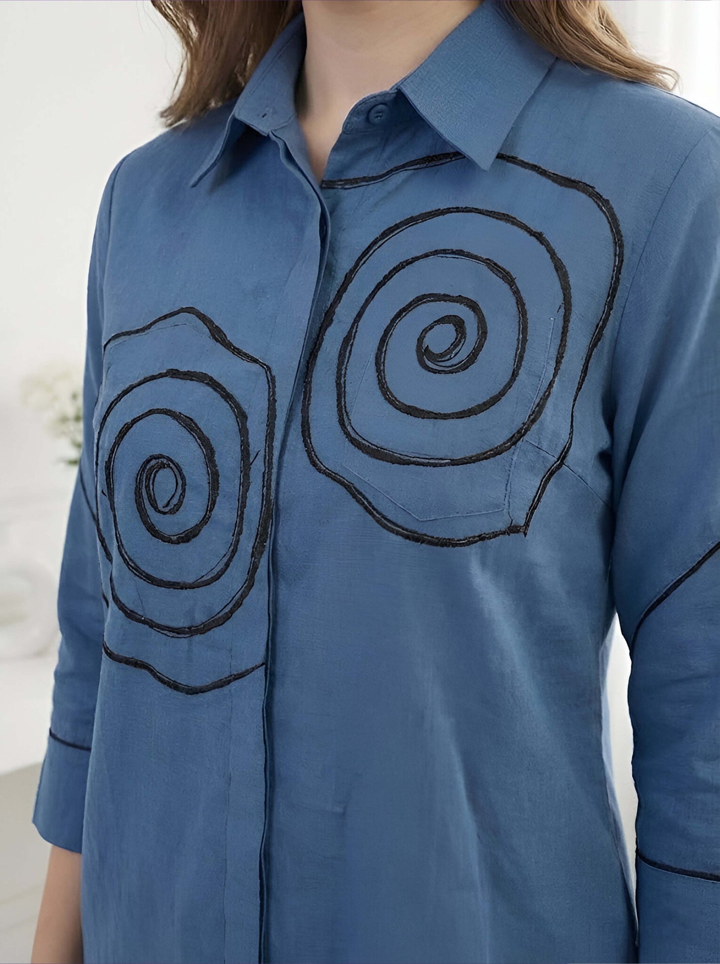 BLUE SPIRAL POPLIN CORDSET