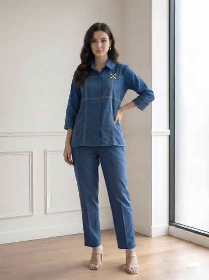LIGHT BLUE GRACE POPLIN CORDSET