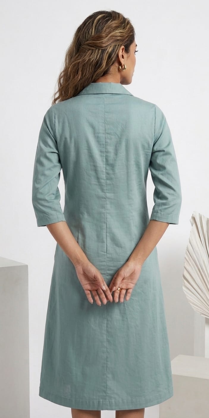 AQUA BLUE MIDIUM LENGTH DRESS