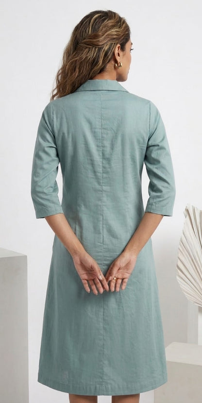 AQUA BLUE MIDIUM LENGTH DRESS