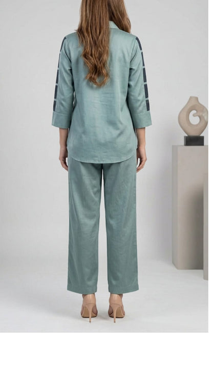 SAGE STRIPE CO-ORD SET